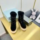 Prada Suede Shearling Flatform Ranger Boots