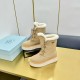 Prada Suede Shearling Flatform Ranger Boots