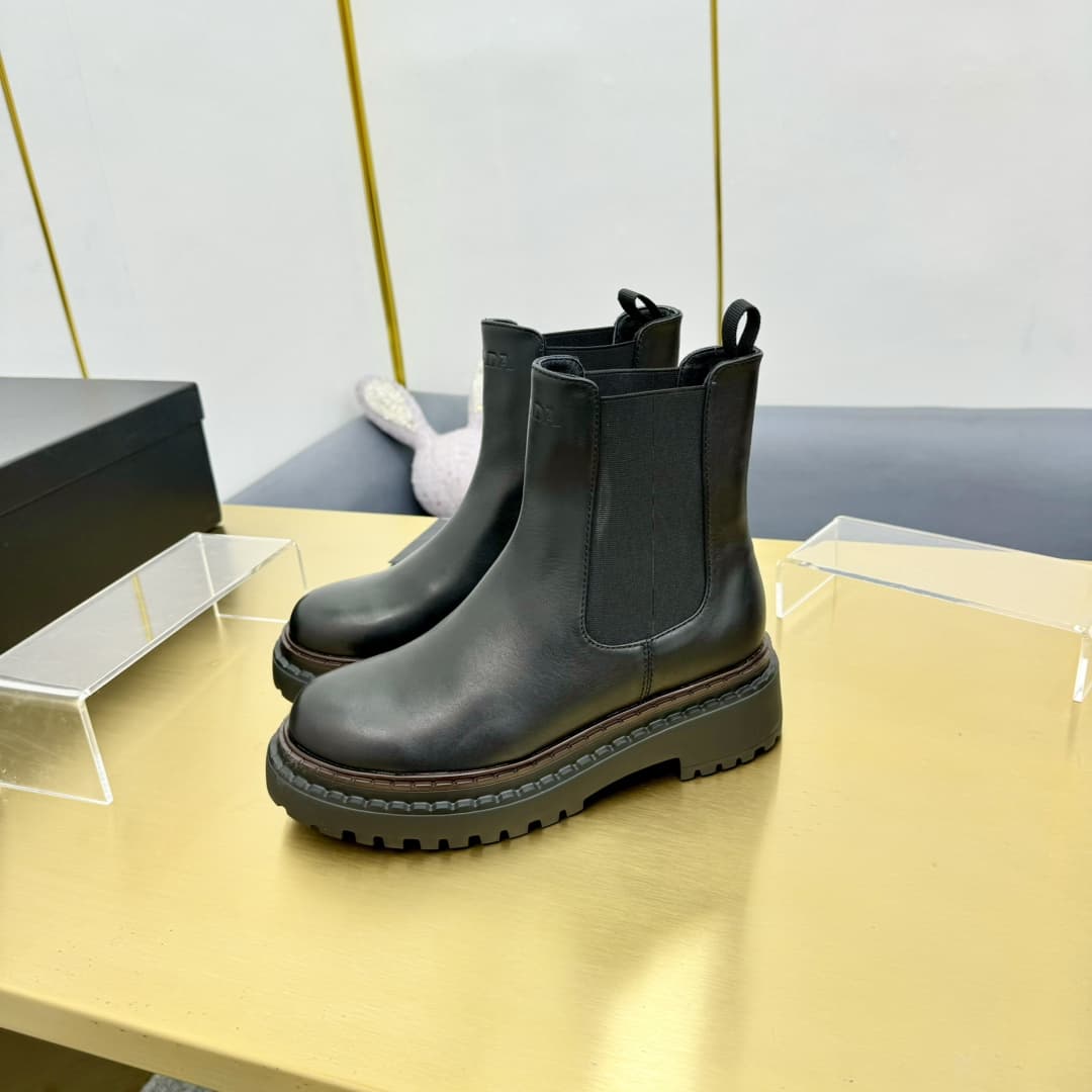 Prada Leather Chelsea Ankle Boots