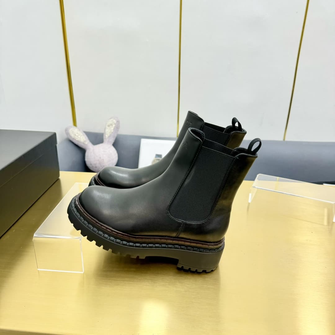 Prada Leather Chelsea Ankle Boots