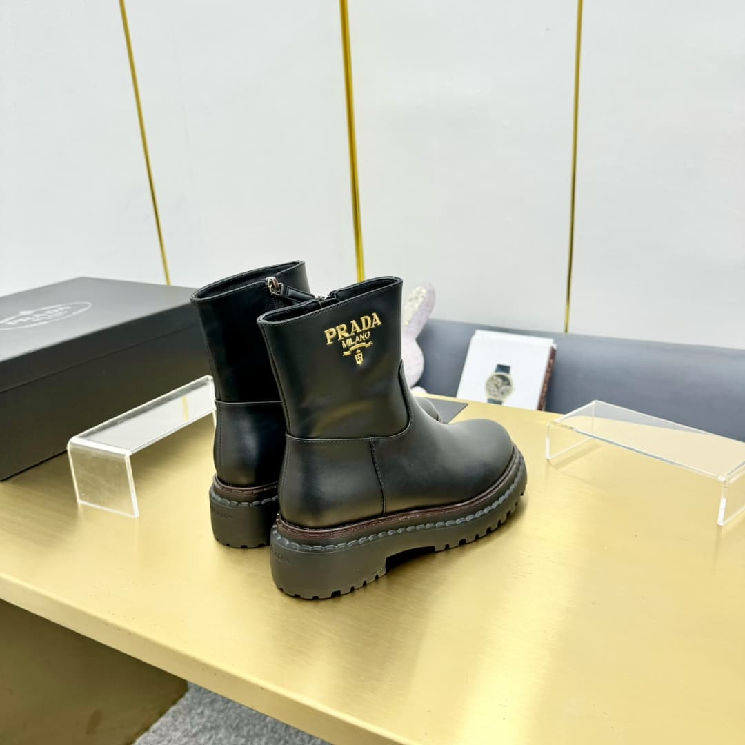 Prada Leather Chelsea Ankle Boots