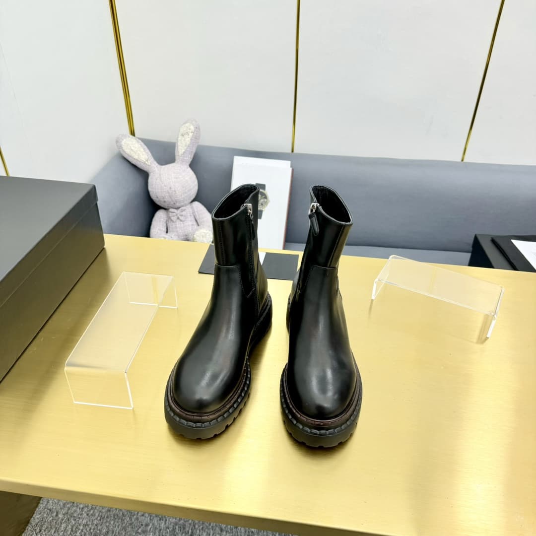 Prada Leather Chelsea Ankle Boots