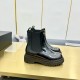 Prada Leather Chelsea Ankle Boots