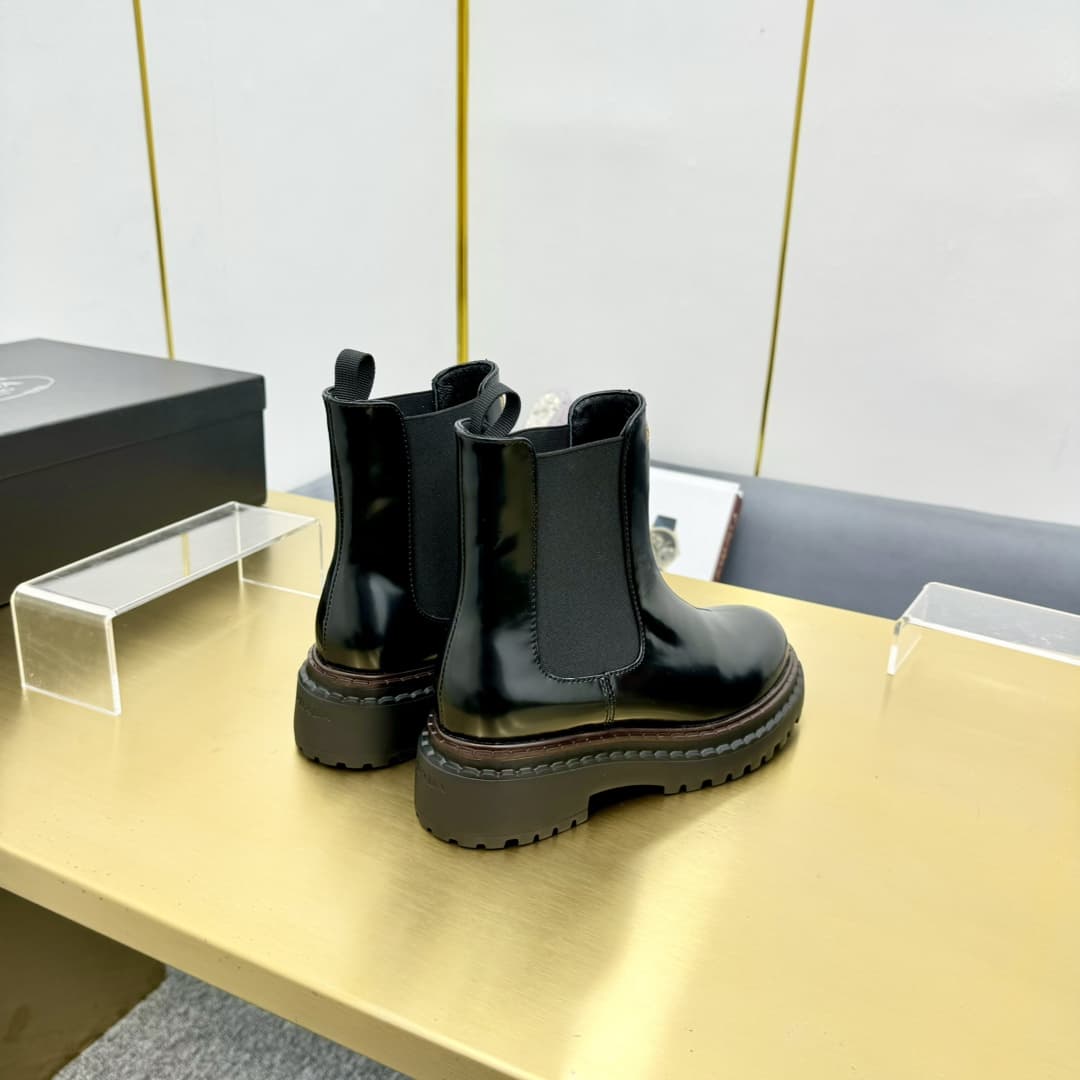 Prada Leather Chelsea Ankle Boots