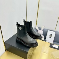 Prada Leather Chelsea Ankle Boots