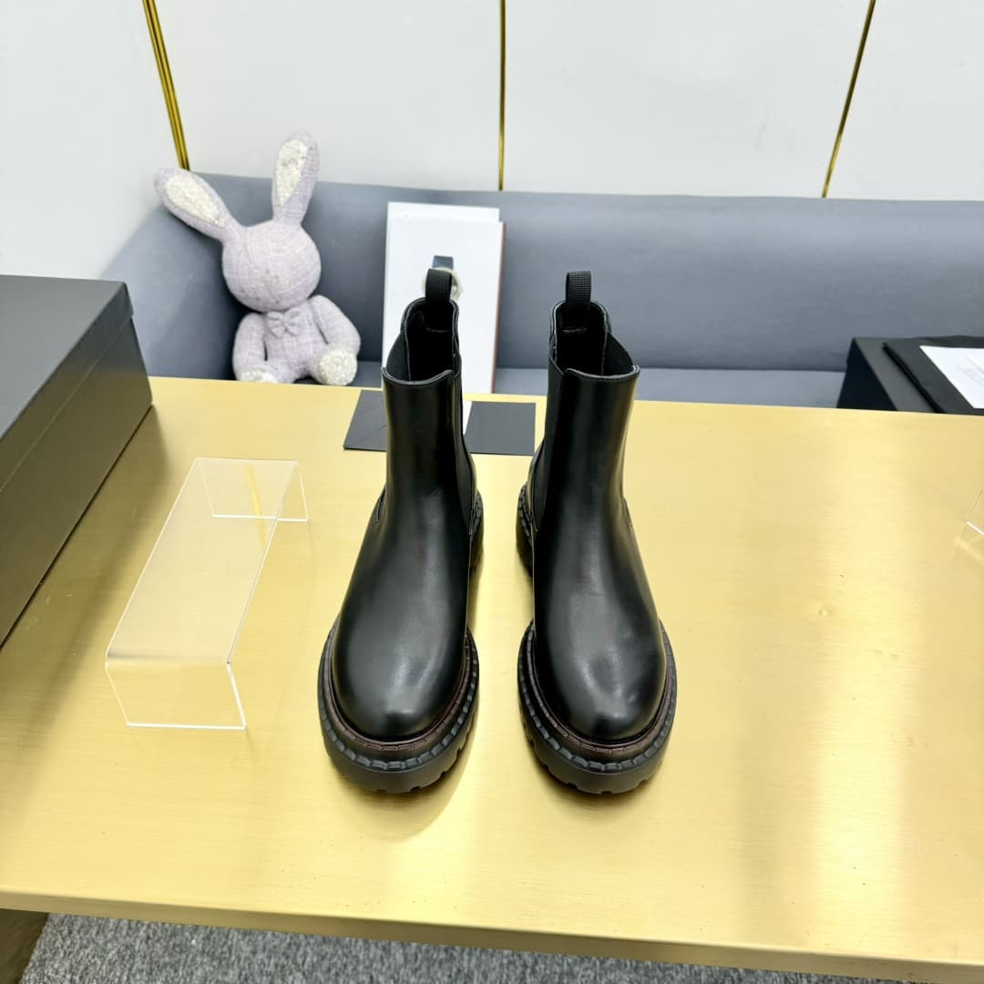 Prada Leather Chelsea Ankle Boots