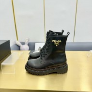 Prada Leather Chelsea Ankle Boots Lace-up