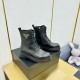 Prada Leather Chelsea Ankle Boots Lace-up