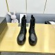 Prada Leather Chelsea Ankle Boots Lace-up