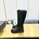 Prada Leather Chelsea Knee-High Boots