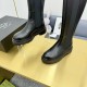 Prada Leather Chelsea Knee-High Boots