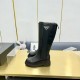 Prada Leather Chelsea Knee-High Boots