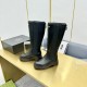 Prada Leather Chelsea Knee-High Boots