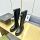 Prada Leather Chelsea Knee-High Boots