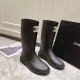 Chanel Rain Wellington Rubber Boots in Black