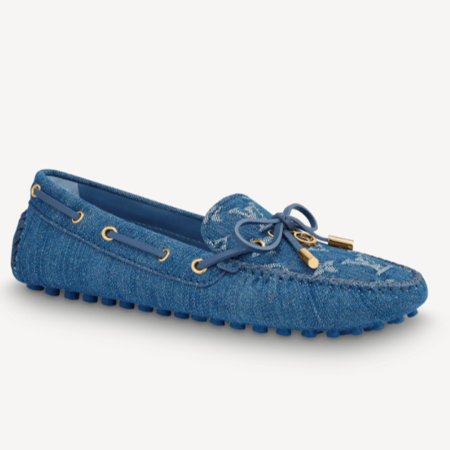 Louis Vuitton Gloria Flat Loafer In Blue Denim