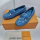 Louis Vuitton Gloria Flat Loafer In Blue Denim