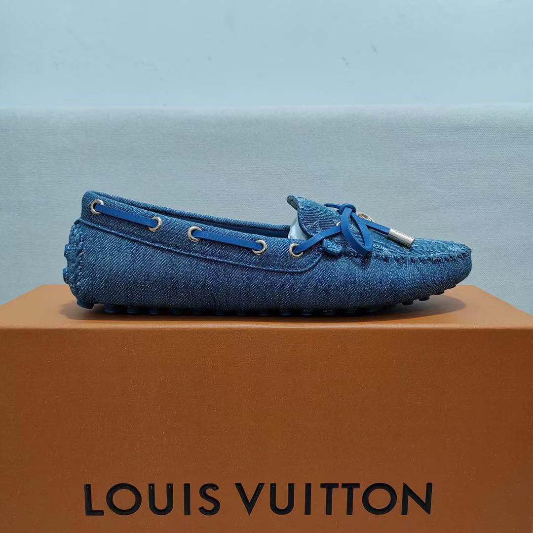 Louis Vuitton Gloria Flat Loafer In Blue Denim