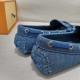 Louis Vuitton Gloria Flat Loafer In Blue Denim