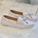 Louis Vuitton Gloria Flat Loafer In White Leather