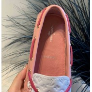 Louis Vuitton Gloria Flat Loafer In Pink/White Leather