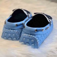 Louis Vuitton Gloria Flat Loafer In Blue/White Leather