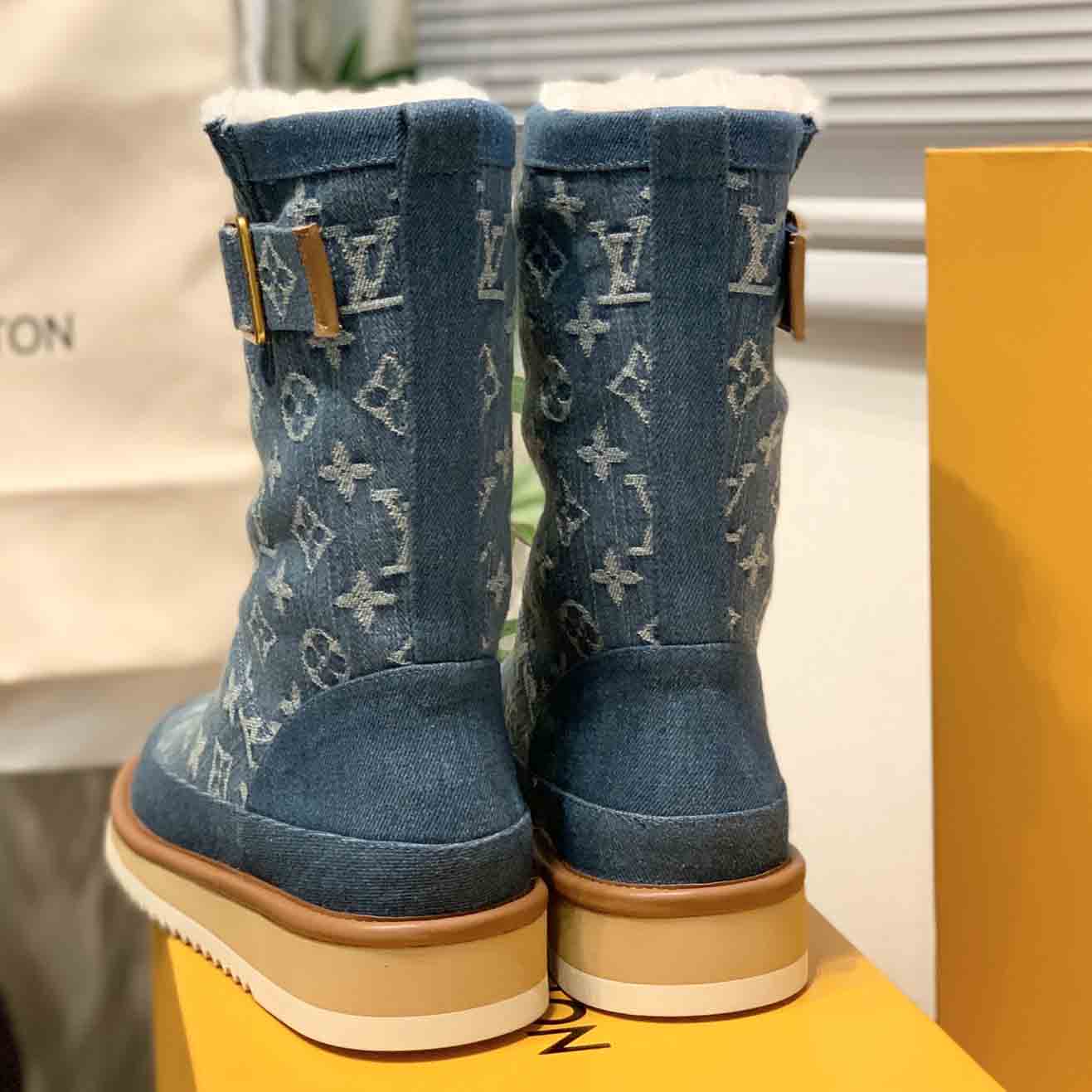 Louis Vuitton Cosy Boot In Blue Monogram Denim For Men