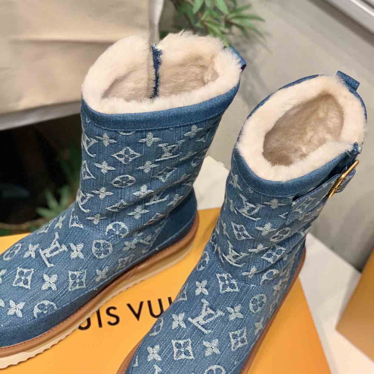 Louis Vuitton Cosy Boot In Blue Monogram Denim For Men