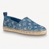 Louis Vuitton Starboard Flat Espadrille In Pink Monogram Denim