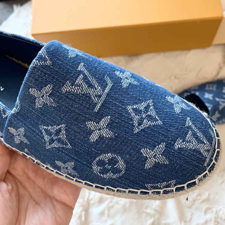 Louis Vuitton Starboard Flat Espadrille In Pink Monogram Denim