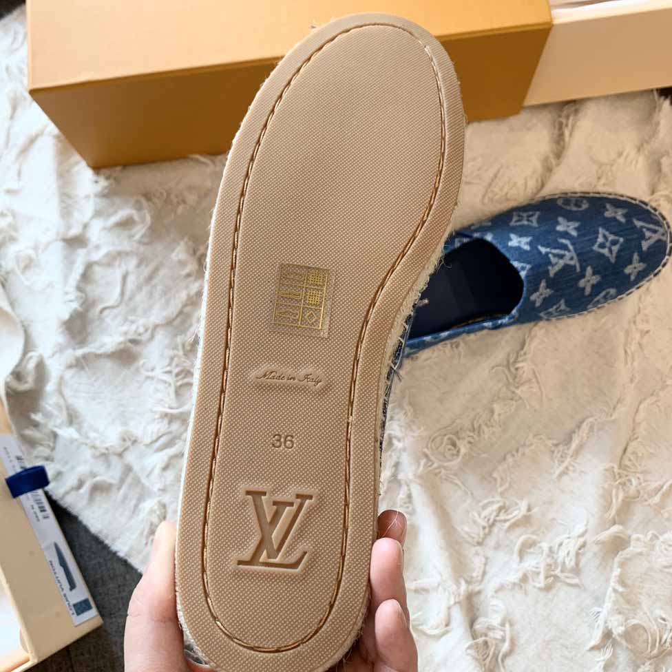 Louis Vuitton Starboard Flat Espadrille In Pink Monogram Denim