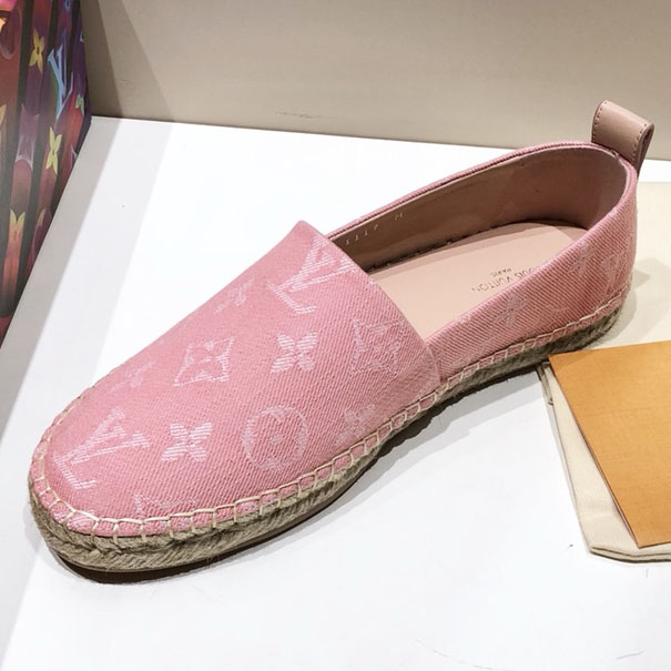 Louis Vuitton Starboard Flat Espadrille In Blue Monogram Denim