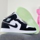 Air Jordan 1 Mid GS Panda White Black Teal Tint BQ6931-103