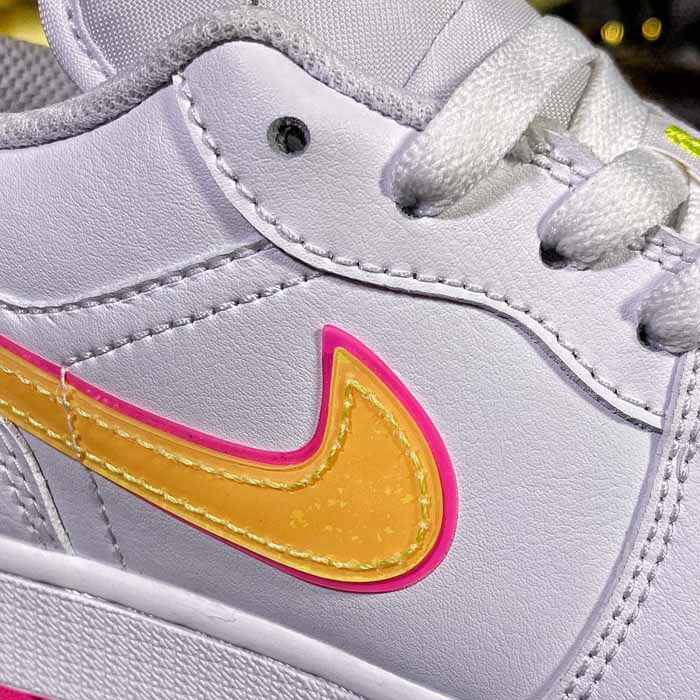 Air Jordan 1 Low GS White Pink Yellow Volt CV4610-100