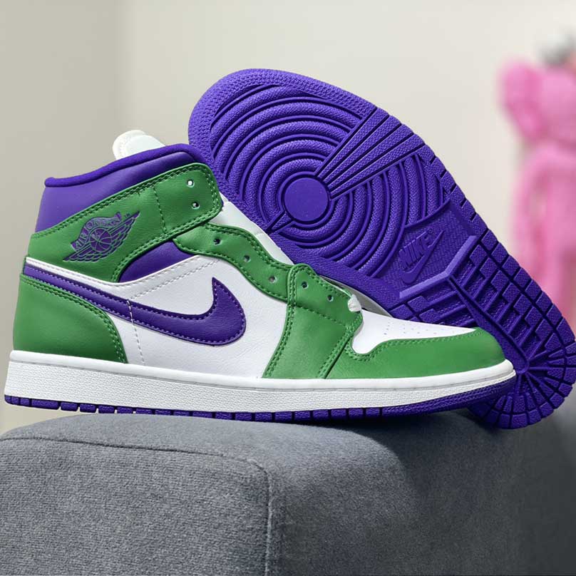 Air Jordan 1 Mid Hulk Green Purple 554724-300