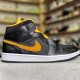 Air Jordan 1 Mid Black University Gold CI9352-001