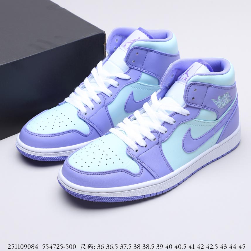 Air Jordan 1 Mid Purple Aqua 554724-500