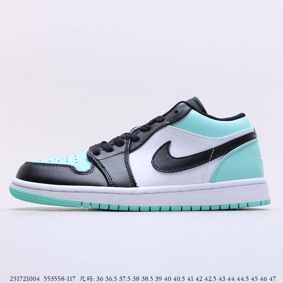 Air Jordan 1 Low White/Emerald Rise-Black 553558-117