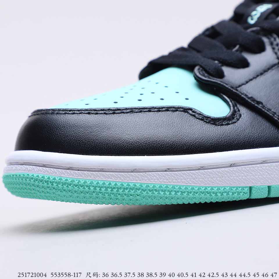 Air Jordan 1 Low White/Emerald Rise-Black 553558-117