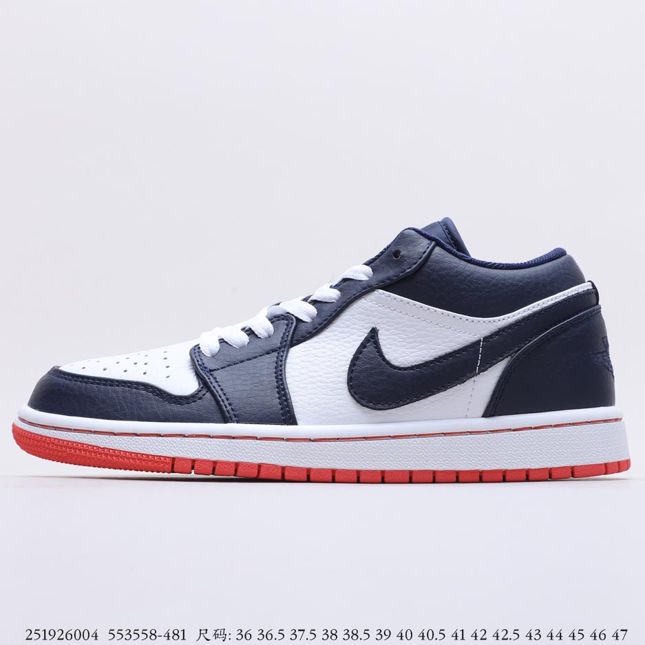 Air Jordan 1 Low Obsidian Ember Glow White 553558-481