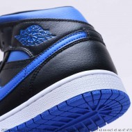 Air Jordan 1 Mid Royal Black Blue 554724-068