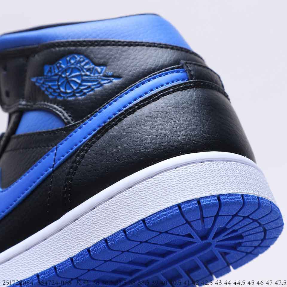 Air Jordan 1 Mid Royal Black Blue 554724-068