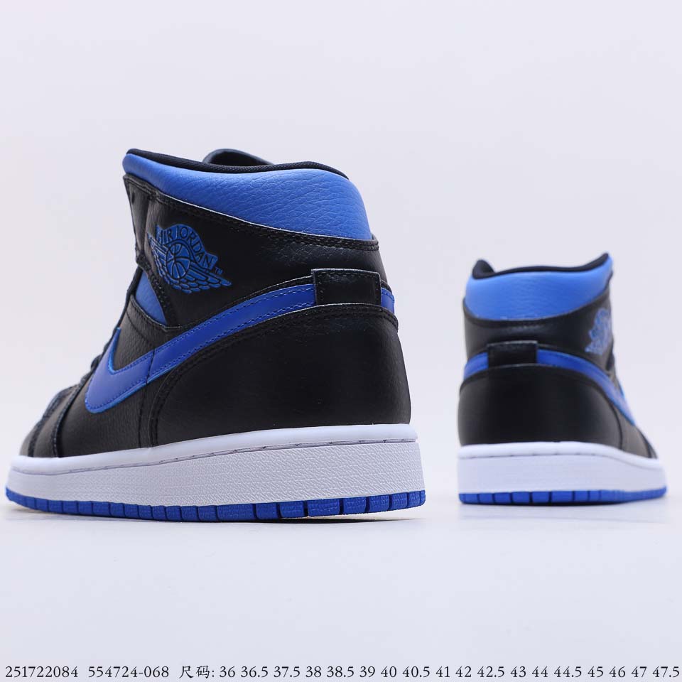 Air Jordan 1 Mid Royal Black Blue 554724-068