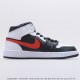 Air Jordan 1 Mid Black Chile Red White 554724-075