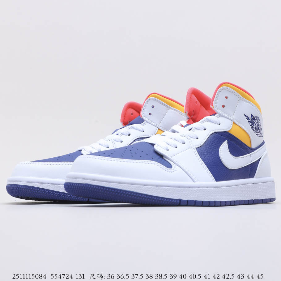 Air Jordan 1 Mid Royal Blue Laser Orange 554724-131