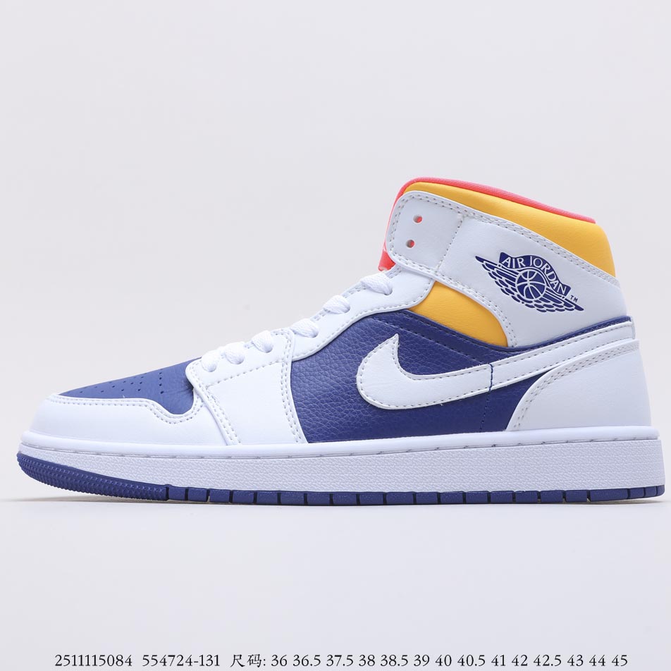 Air Jordan 1 Mid Royal Blue Laser Orange 554724-131