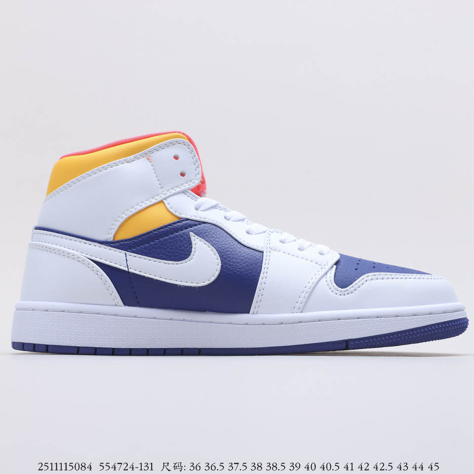 Air Jordan 1 Mid Royal Blue Laser Orange 554724-131