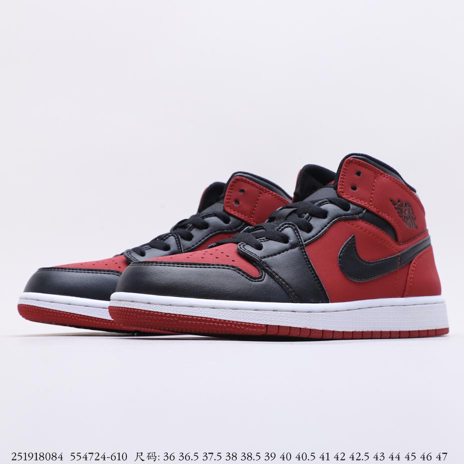 Air Jordan 1 Mid Gym Red Black 554724-610