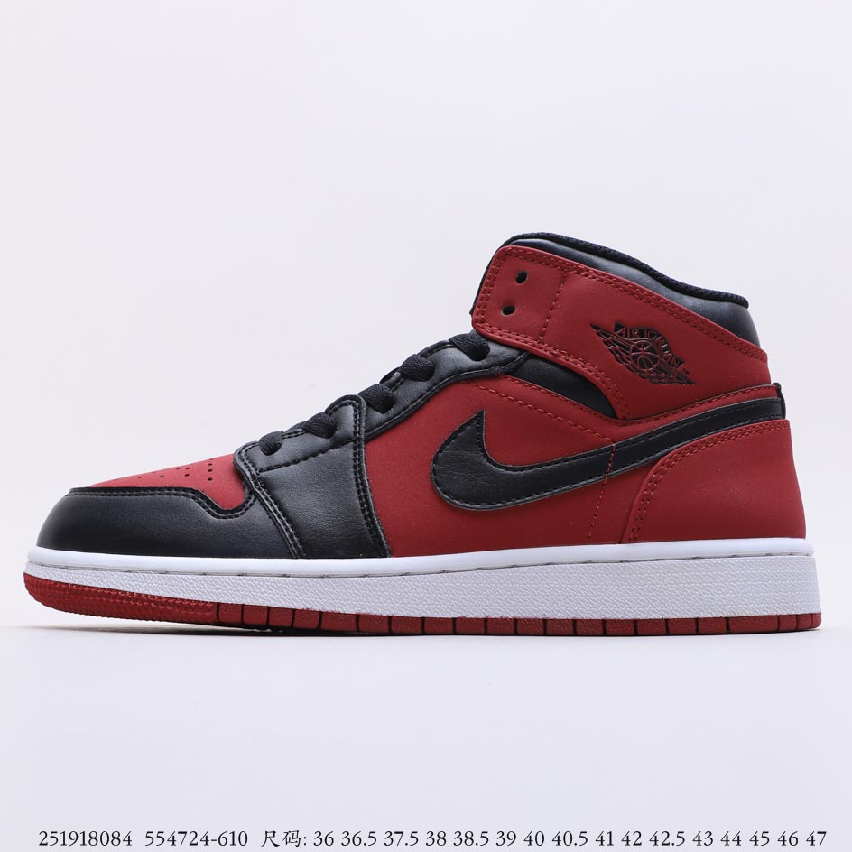 Air Jordan 1 Mid Gym Red Black 554724-610