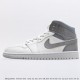 Air Jordan 1 Mid Gs Light Bone/Grey 554725-053